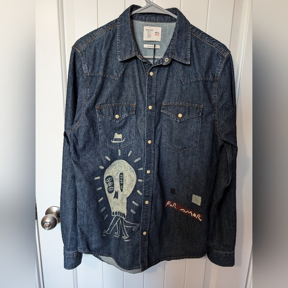 NWOTS ZARA x Milicia Grafica Limited Edition Pearl Snap Skull Mens Medium - Picture 1 of 6